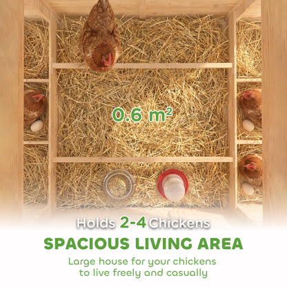 Chicken Coop with Nesting Box, Openable Top, Pull-Out Tray, Yellow