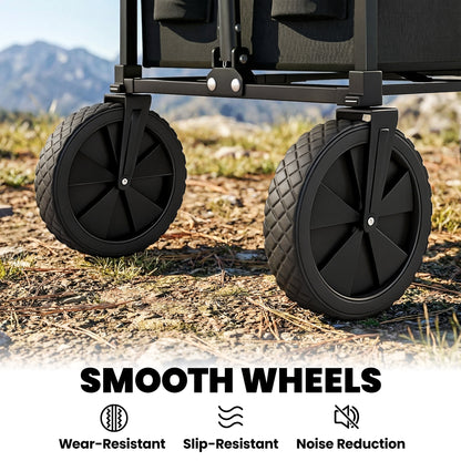 95L Foldable Festival Trolley on Wheels, Black
