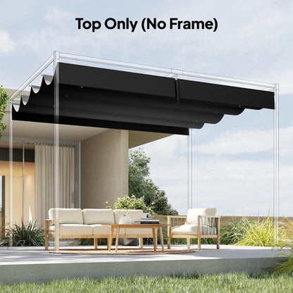 Retractable Pergola Canopy Only for 4 x 3 m Pergola, Dark Grey