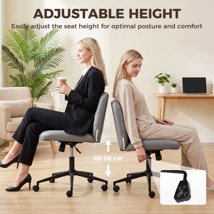 Criss Cross Legged Office Chair Height Adjustable Grey