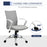 Office Chair Linen Swivel Computer Desk Chair Home Study Task Chair with Wheels, Arm, Adjustable Height, Grey