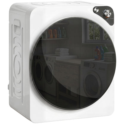 5kg Vented Tumble Dryer, 1000W Compact Tumble Dryer with 5 Drying Modes, Stainless Steel Tub, Freestanding Stackable Clothes Drying Machine, White