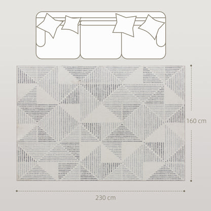 Non-Slip Large Rug for Living Room 230 x 160 cm, Grey