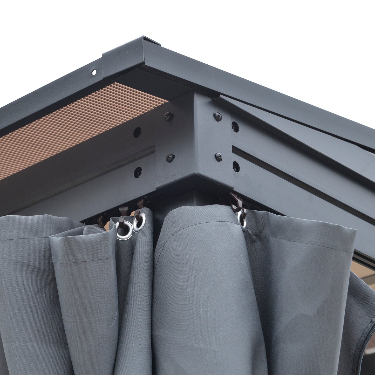 Outdoor Pergola Gazebo Party Tent Garden Sun Shelter 4 x 3m w/ Curtain