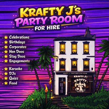Private Party Room Hire at Krafty J's for just £60 per Night (That's a Massive 40% Off!) – Karaoke, DJ Setup, Disco Lights & Space for 5-50 Guests!