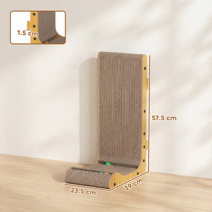 Cat Scratching Board Wall Mounted 57.5H cm Brown