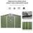 9 x 6 ft Metal Garden Storage Shed Corrugated Steel Roofed Tool Box with Foundation Ventilation and Doors, Green