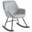 Rocking Chair Reading Accent Armchair with Steel Frame Sponge Padded for Living Room, Dining Room, Office, Balcony, Grey and Black