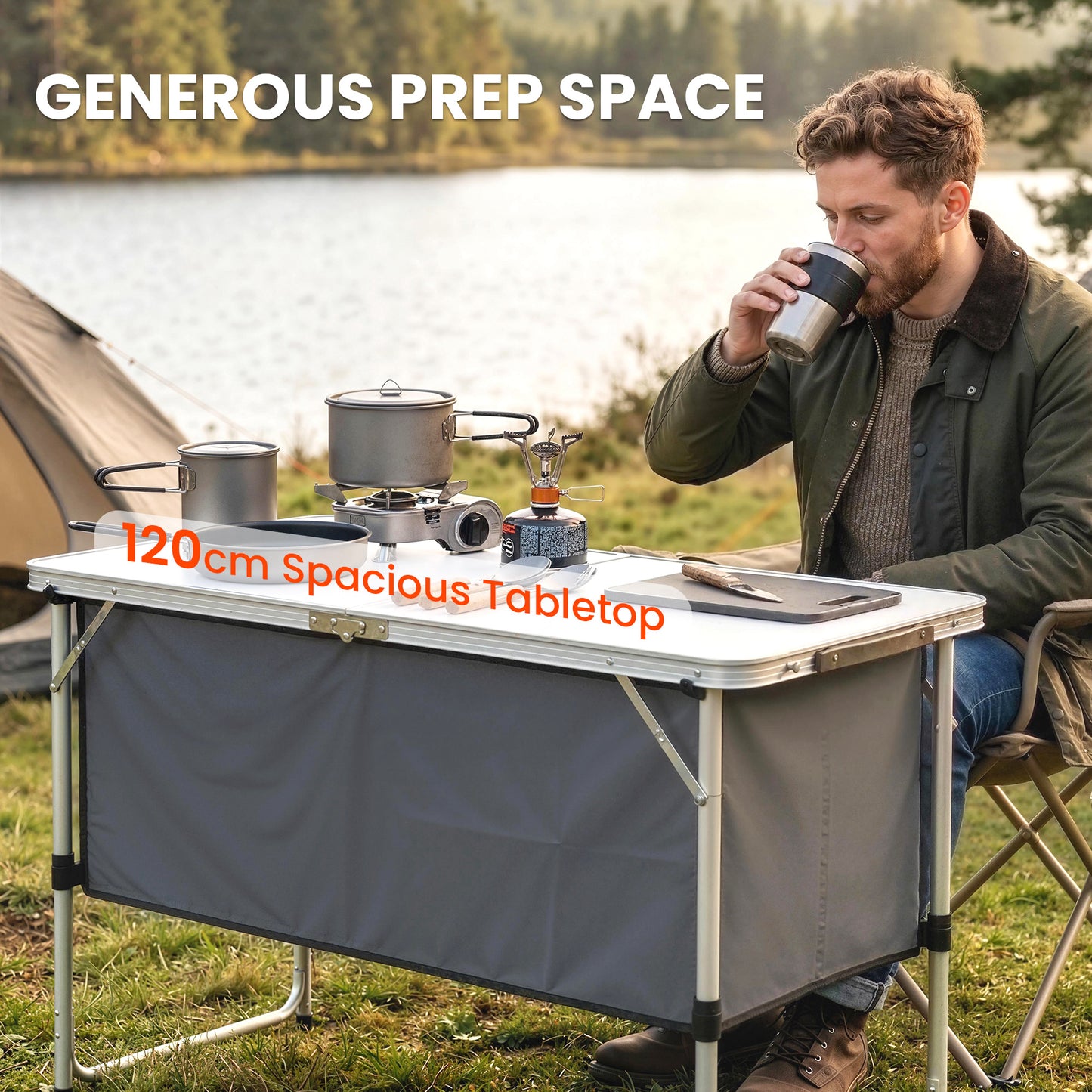 Camping Cupboards Folding Portable with Storage