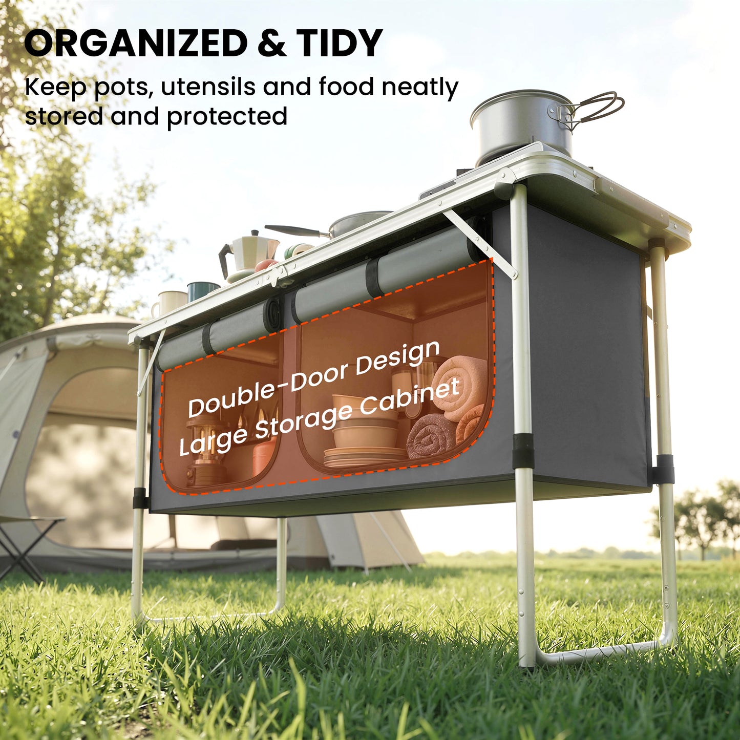 Camping Cupboards Folding Portable with Storage