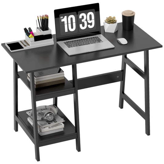 Computer Writing Desk w/ Shelf PC Workstation for Home Office Black
