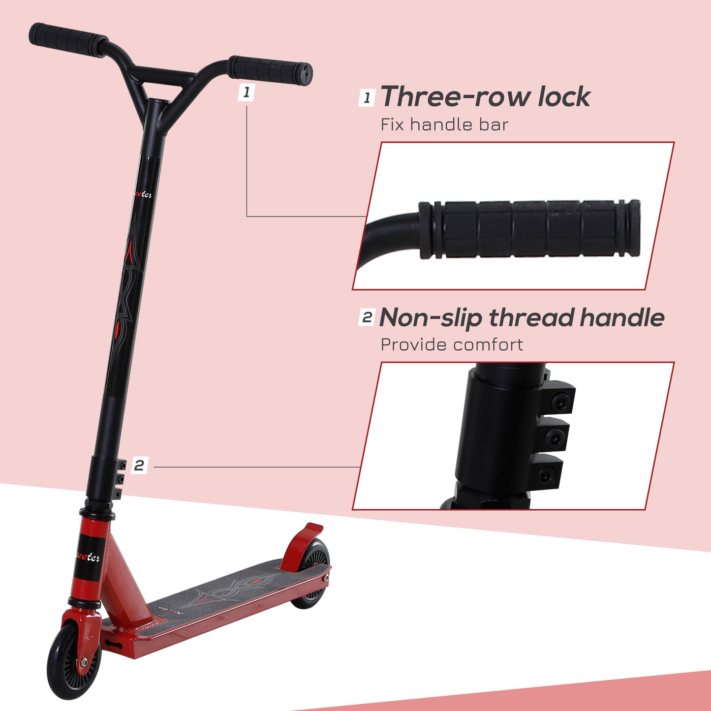 Stunt Scooter Complete Trick Scooters Kick Scooters Teenagers Red