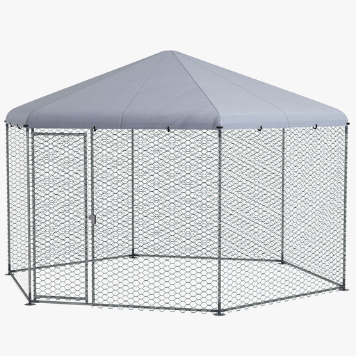 4 x 3.5 x 2.6m Chicken Coop for 10-15 Chickens, Hens, Rabbits, Ducks, Outdoor Garden Chicken Run