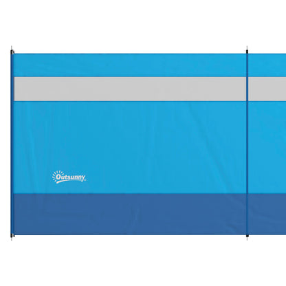 Beach/Camping Windbreaks with Clear Windows and Carry Bag, 725 x 140cm, Blue