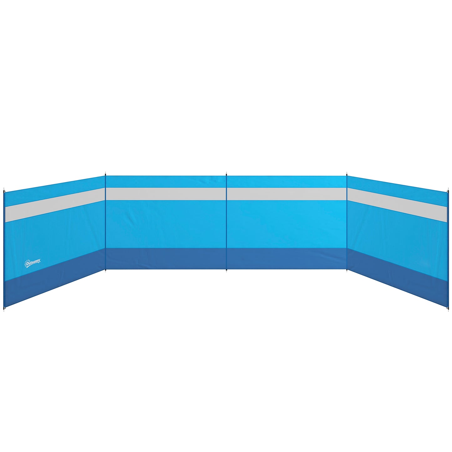 Beach/Camping Windbreaks with Clear Windows and Carry Bag, 725 x 140cm, Blue