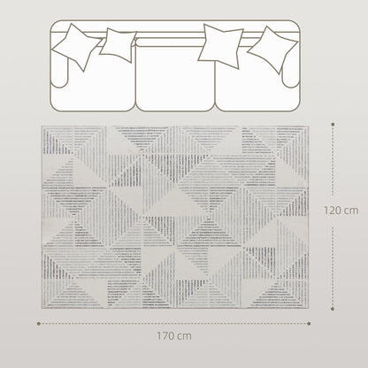 Non-Slip Large Rug for Living Room, 170 x 120 cm, Grey