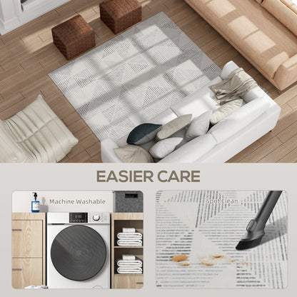 Non-Slip Large Rug for Living Room, 170 x 120 cm, Grey