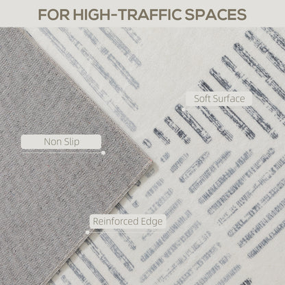 Non-Slip Large Rug for Living Room, 170 x 120 cm, Grey