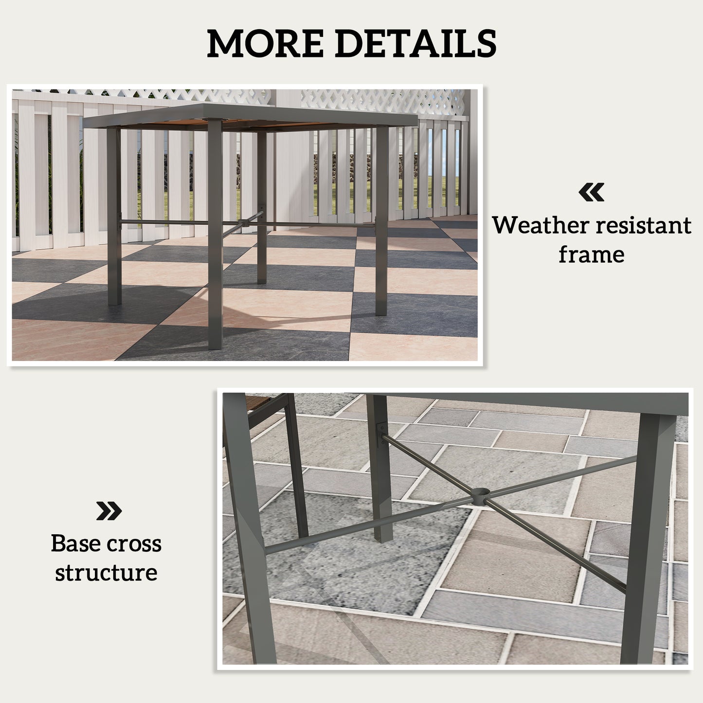 90cm Square Outdoor Patio Garden Dining Table with Umbrella Hole