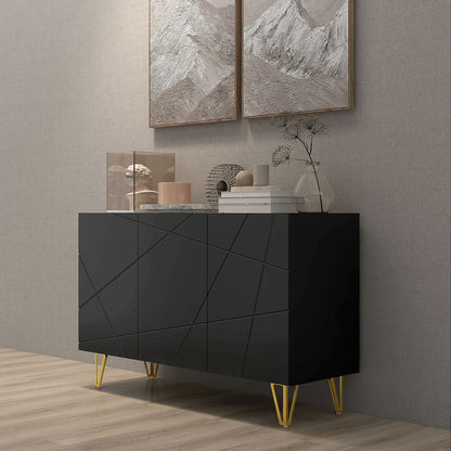 Freestanding Storage Cabinet with Adjustable Shelves for Living Room