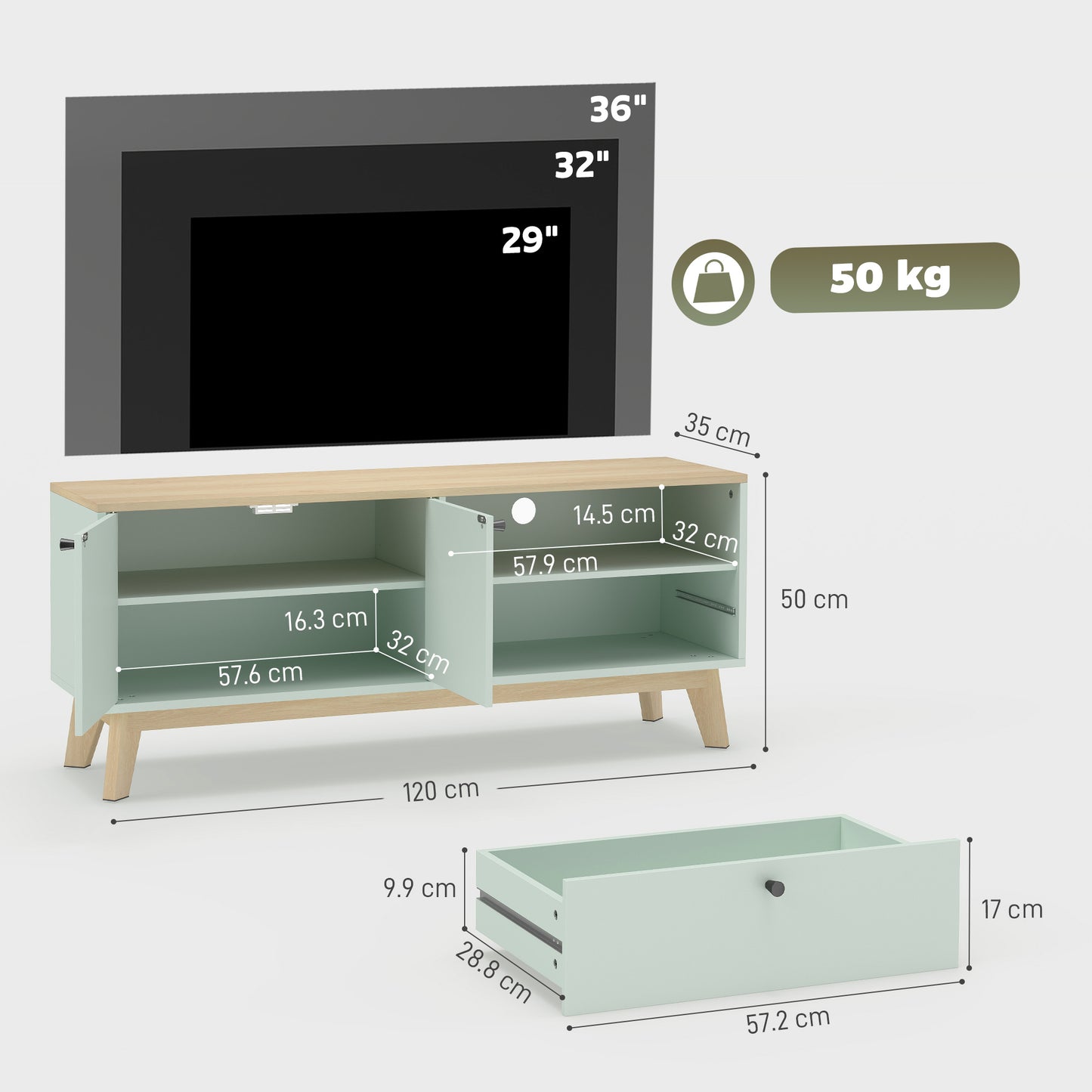 Entertainment Center with Adjustable Shelf for TVs up to 36 Inch