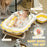 Foldable Baby Bath Tub Set with Bath Cushion, Wash Basin, Yellow