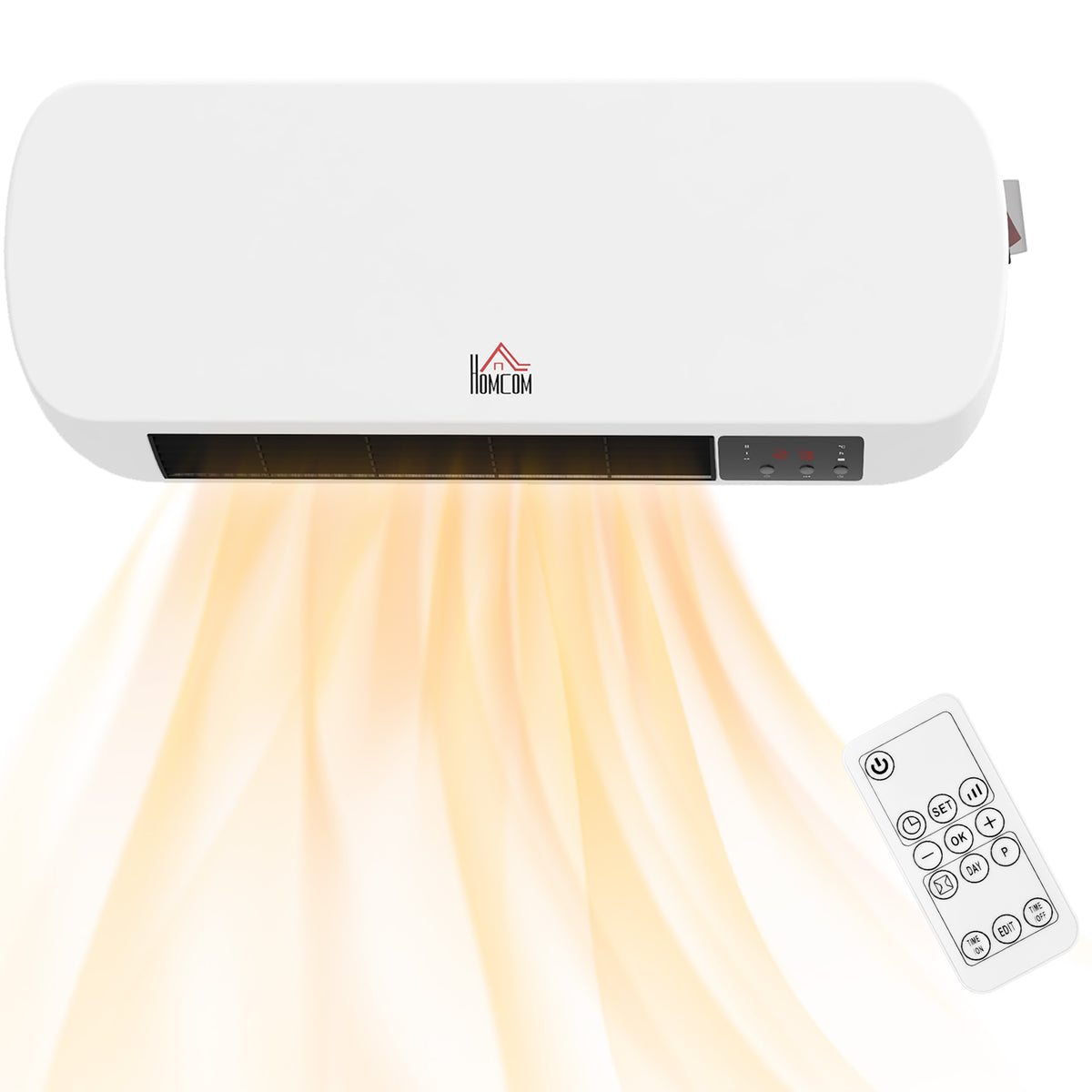 Wall Mounted Electric Heater with Timer Overheat Protection White