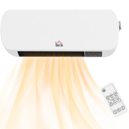 Wall Mounted Electric Heater with Timer Overheat Protection White