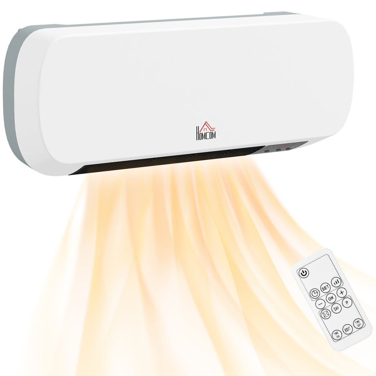 Wall Mounted Electric Heater with Timer Overheat Protection White