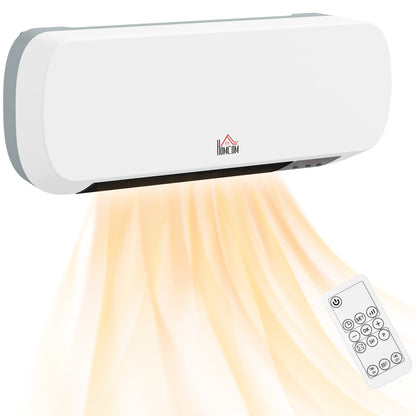 Wall Mounted Electric Heater with Timer Overheat Protection White