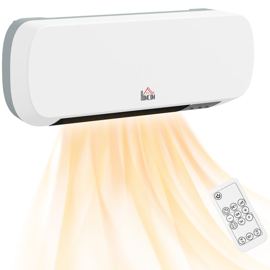Wall Mounted Electric Heater with Timer Overheat Protection White