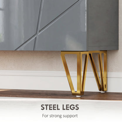 Shoe Storage Cabinet with Soft-Close Hinges and Adjust Shelves, Grey