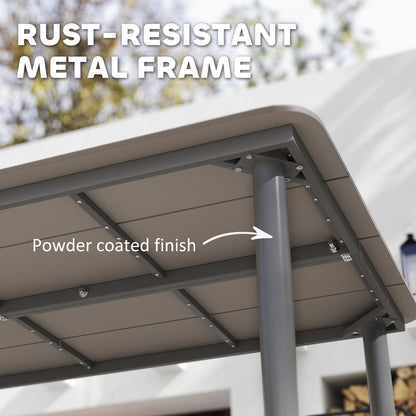 Garden Table with Rust Resistant Metal Frame, Dark Grey