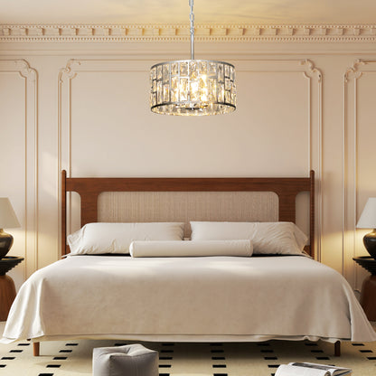 Flush Mount Ceiling Light, 3-Light Crystal Chandelier for Living Room