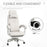 High Back Office Chair Reclining Computer Chair with Footrest Lumbar Support Adjustable Height Swivel Wheels White