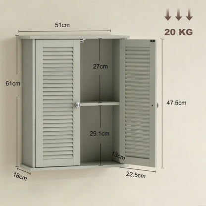 Bathroom Cabinet with Adjustable Shelf, Light Green