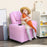 Children Recliner Armchair W/ Cup Holder-Pink