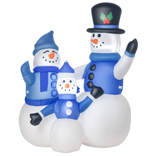 Inflatable Snowman Family Decoration w/ LED Lights Christmas Seasonal Fun
