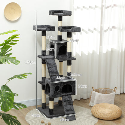 Cat Tree Scratcher Activity Centre, Scratching Post w/ Cat House, Bed