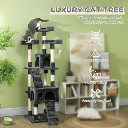 Cat Tree Scratcher Activity Centre, Scratching Post w/ Cat House, Bed