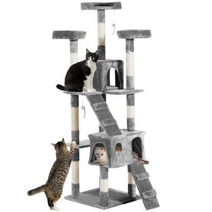 Cat Tree Scratcher Activity Centre, Scratching Post w/ Cat House, Bed