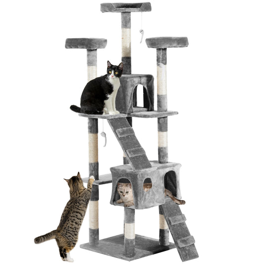 Cat Tree Scratcher Activity Centre, Scratching Post w/ Cat House, Bed
