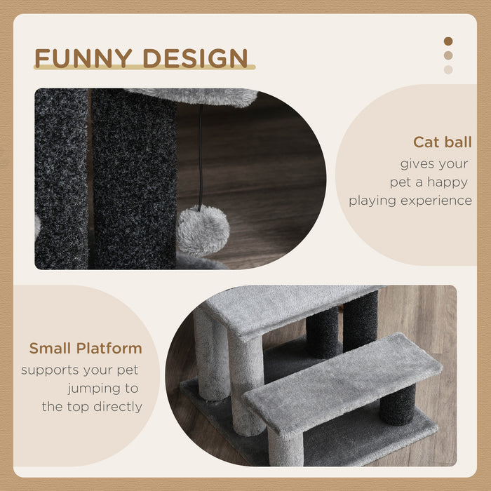 Pet Stairs with 3-step Stair, Scratching Posts, Platforms, Toy Ball