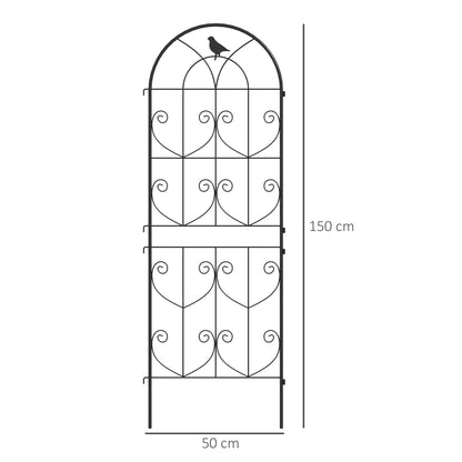 Set of 2 Metal Garden Trellis, Outdoor Trellis Panels, 150 x 50cm