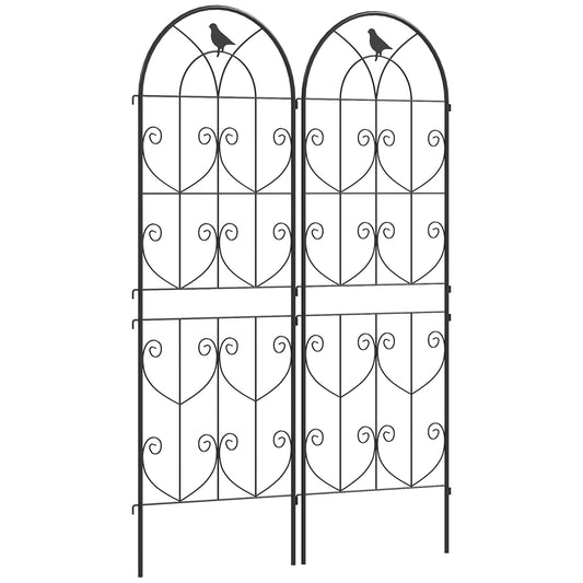 Set of 2 Metal Garden Trellis, Outdoor Trellis Panels, 150 x 50cm