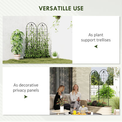 Set of 2 Metal Garden Trellis, Outdoor Trellis Panels, 150 x 50cm