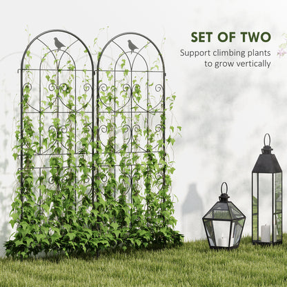 Set of 2 Metal Garden Trellis, Outdoor Trellis Panels, 150 x 50cm