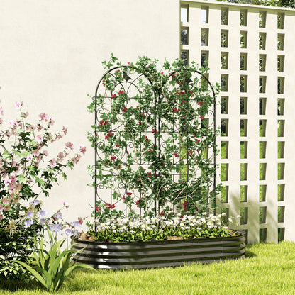 Set of 2 Metal Garden Trellis, Outdoor Trellis Panels, 150 x 50cm