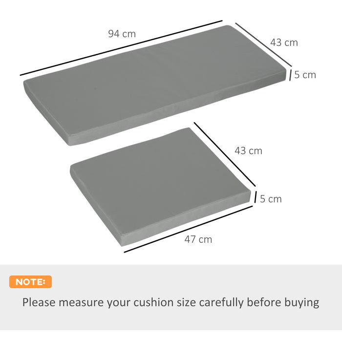 Outdoor Seat Cushion Pads for Rattan Furniture, 3 PCs Garden Furniture Cushions, Grey