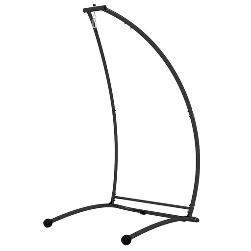 Hammock Chair Stand, C Shape Hanging Heavy Duty Metal Frame Hammock Stand for Hanging Hammock Air Porch Swing Chair, Black